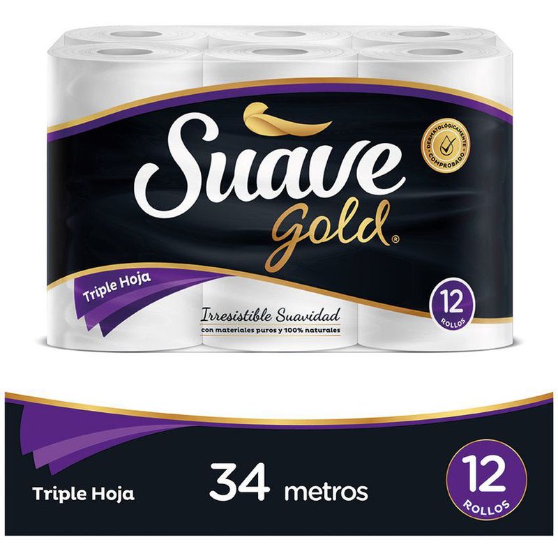 SUAVE GOLD - Papel higiénico suave gold x12