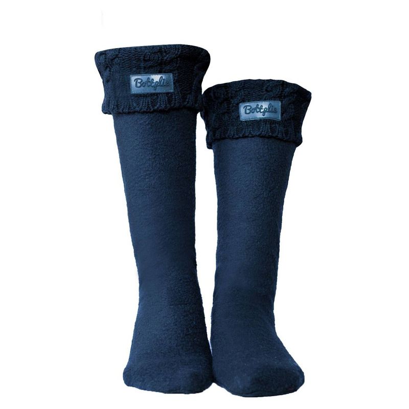 BOTTPLIE - Medias Calentadoras Altas Tejidas - Azul Navy