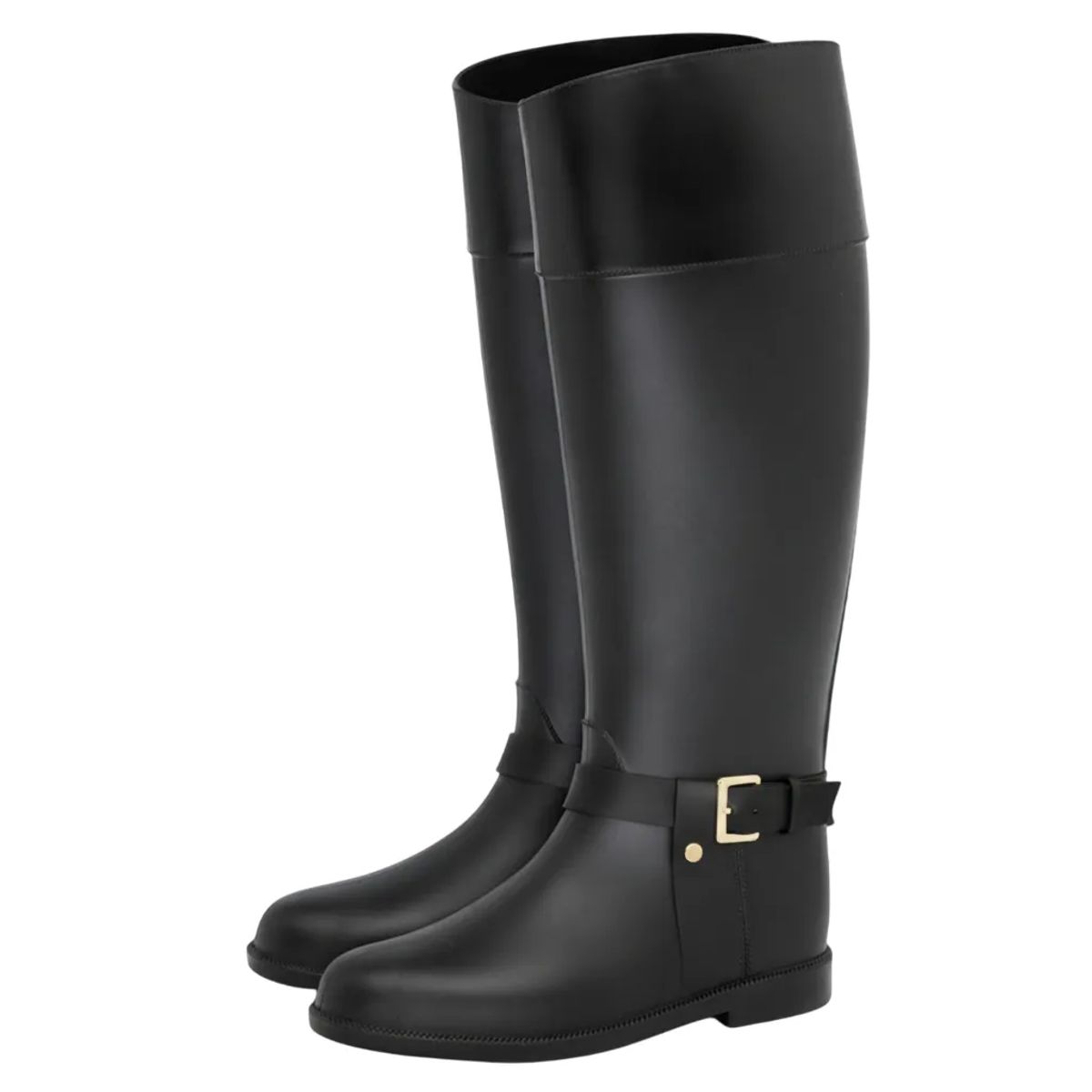 BOTTPLIE - Botas Lluvia Alta Impermeable Golden Stirrup - Negro