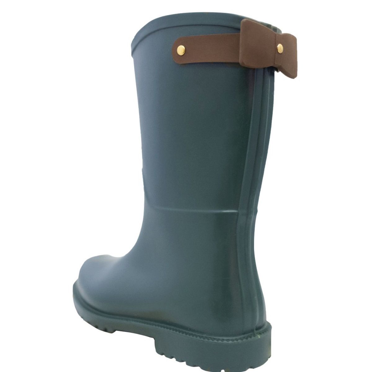 BOTTPLIE - Botas Lluvia Mediana Mujer Mini Bowtie - Verde Cafe