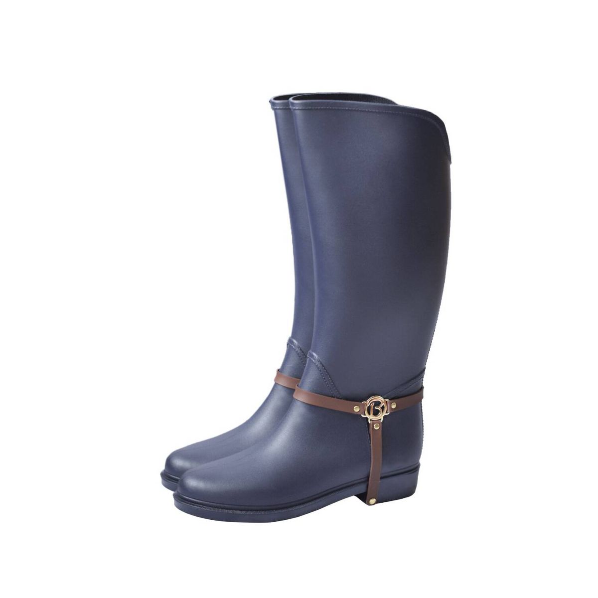 BOTTPLIE - Botas Lluvia Impermeable Mujer Golden Insignia - Azul Cafe