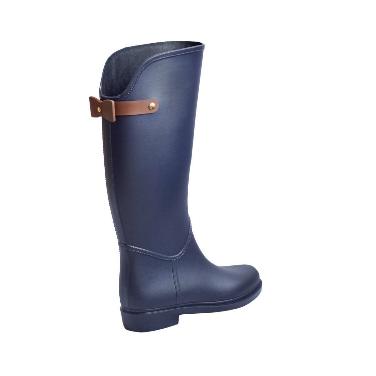 BOTTPLIE - Botas Lluvia Impermeable Mujer Golden Bowtie -  Azul Cafe