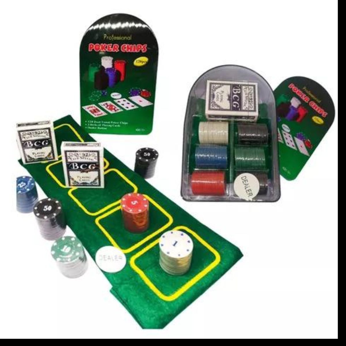 GENERICO - Poker 120 pcs juego de mesa  incluye cartas fichas adultos