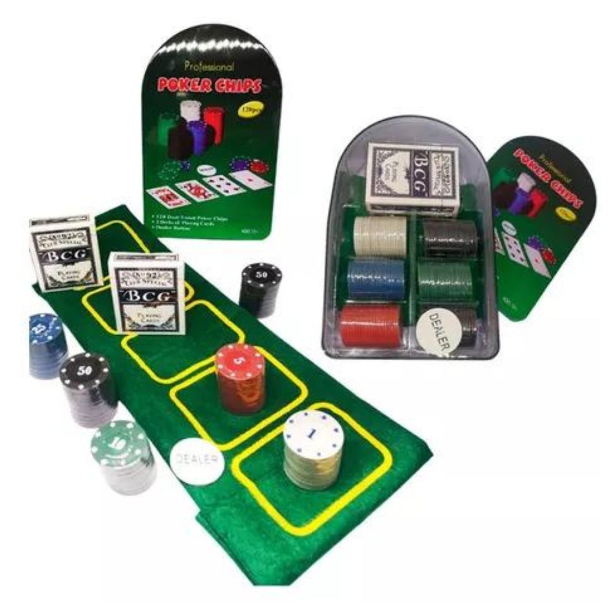 GENERICO - Poker 120 pcs juego de mesa  incluye cartas fichas adultos