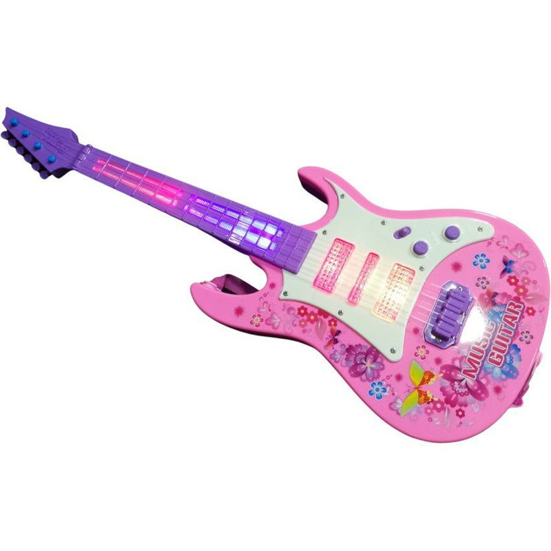 MAZUGI - Guitarra FUCSIA juguete luces sonido niños regalo instrumento