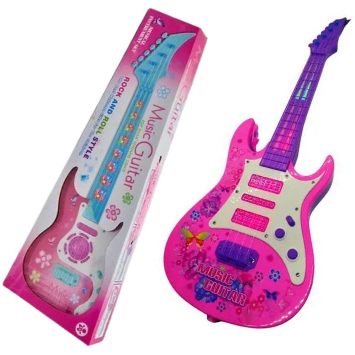 MAZUGI - Guitarra juguete luces sonido niños regalo instrumento