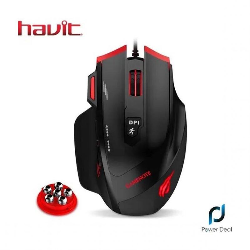 GENERICO - Mouse gamer havit ms1005 3200dpi 7 botones pesas