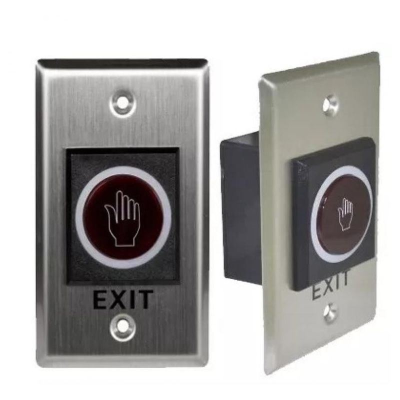 ZKTECO - BOTON NO TOUCH SALIDA SAT MR11 INOXIDABLE RECTANGULAR