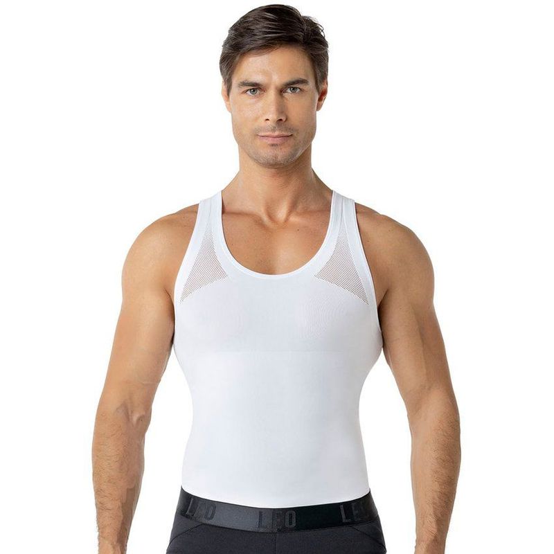 LEO - Camiseta ajustada para hombre de compresión suave en microfibra