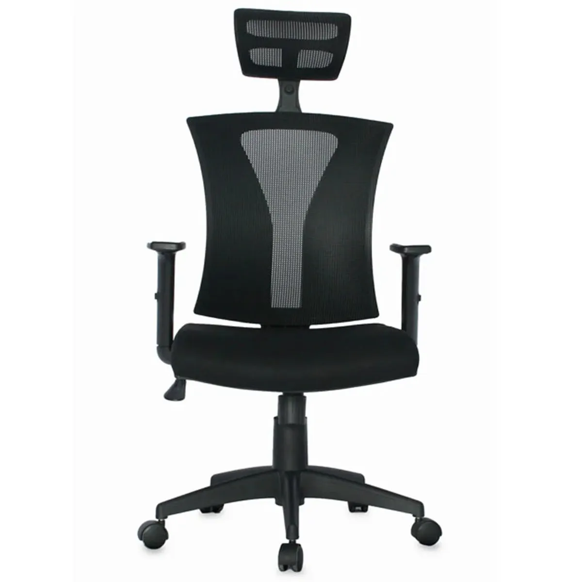 ZER - Silla De Oficina Gerencial Ergonomica en Paño Brazos 2D Negra