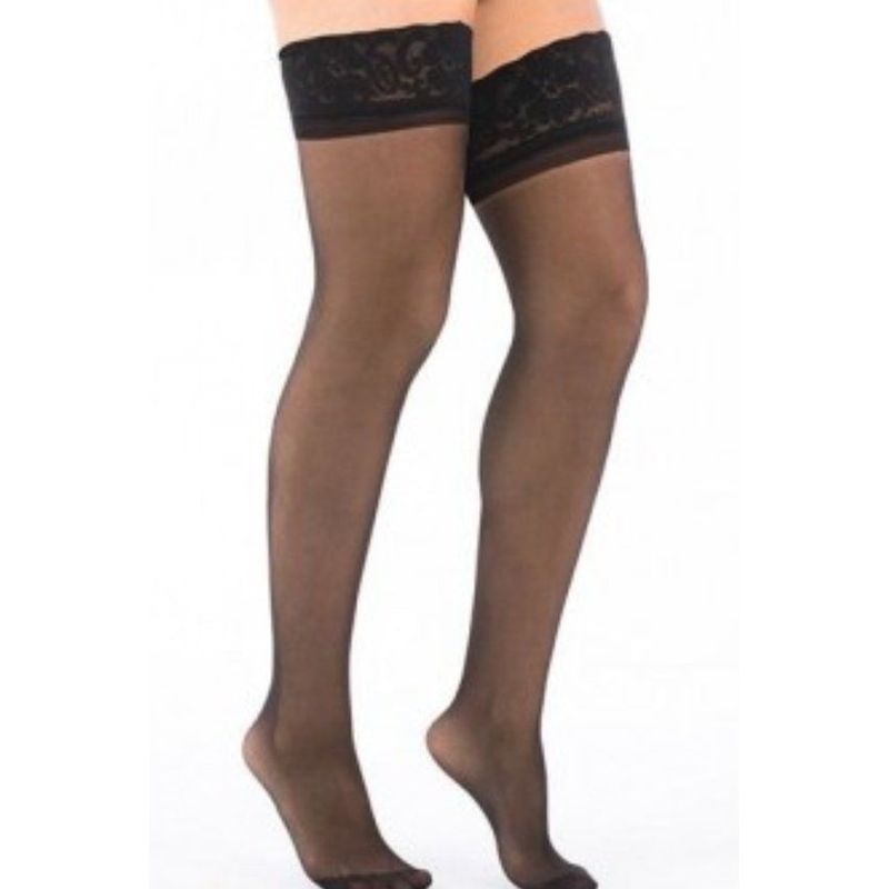 GENERICO - Medias veladas para liguero keiby negro S-M