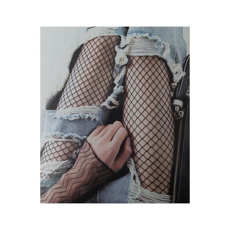 GENERICO - Baby doll media pantalon malla negra rombo mediano