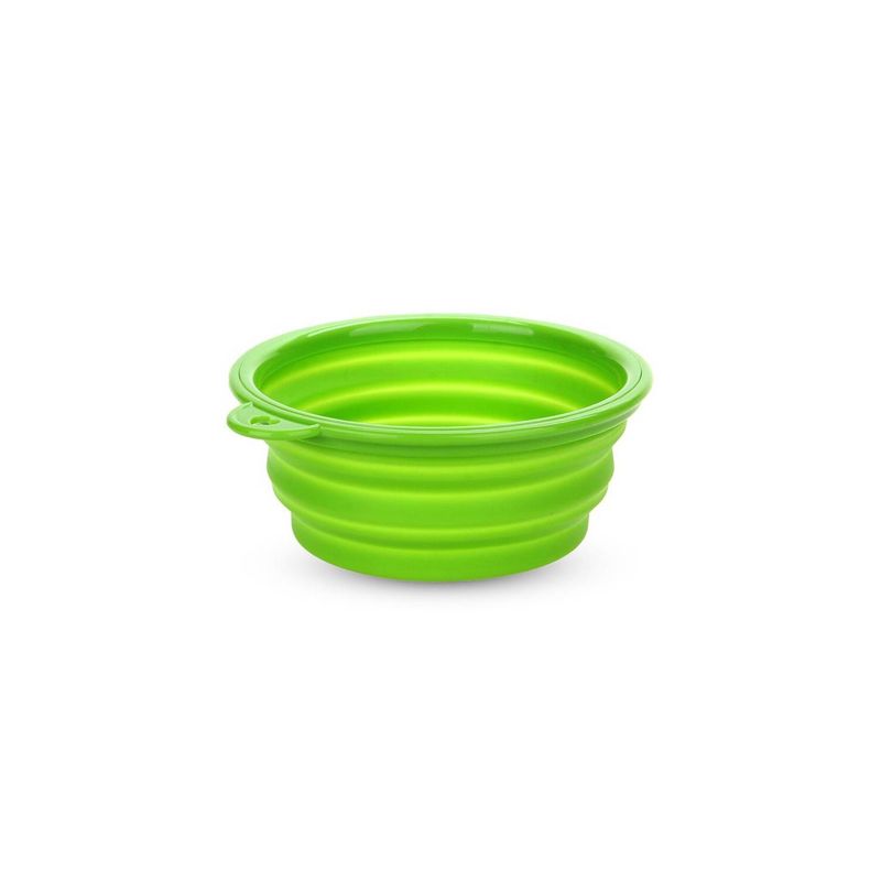 SOLEPET - TAZON DE SILICONA PORTATIL PEQUEÑO PARA PERROS-VERDE