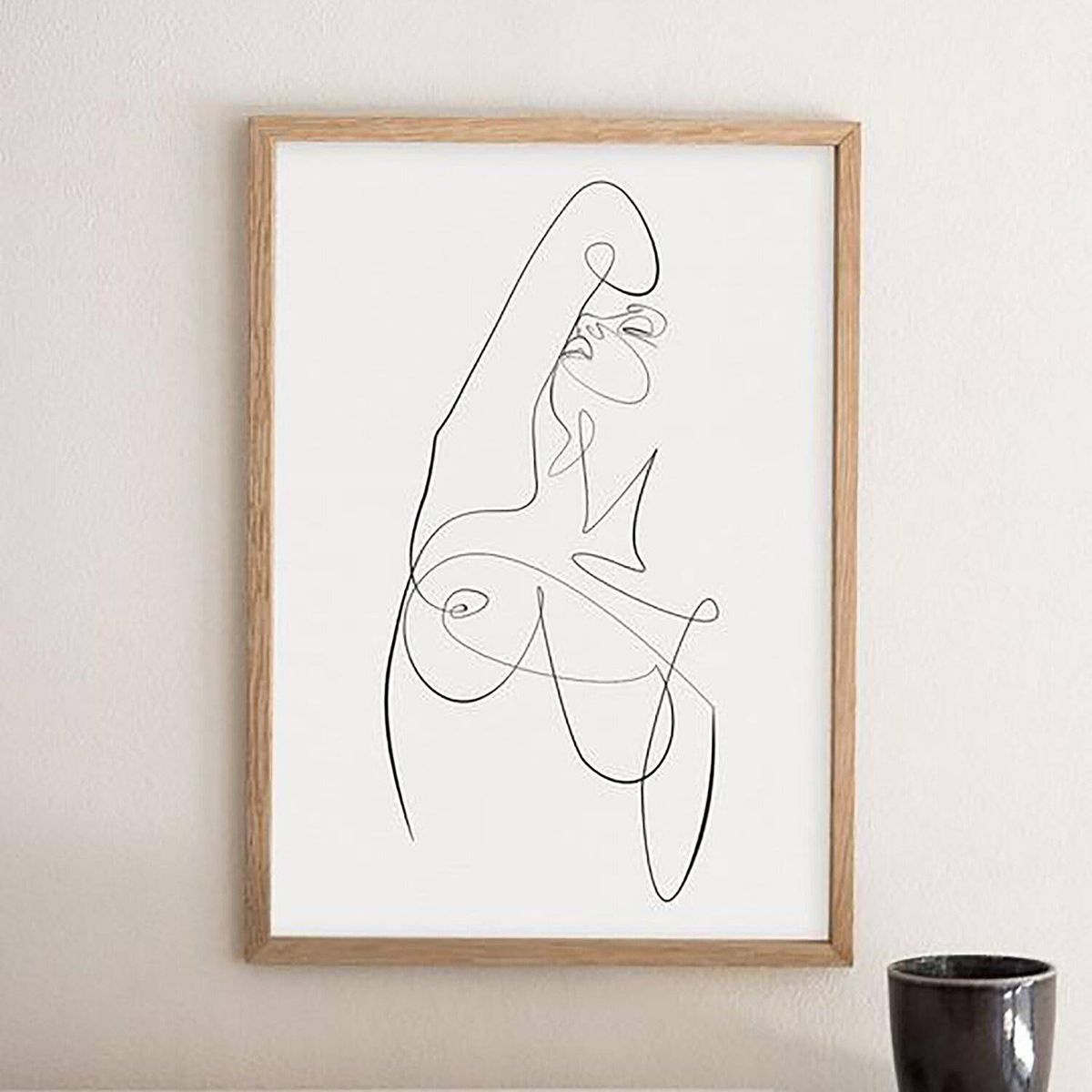 DE CASA - Cuadro mujer desnuda líneas