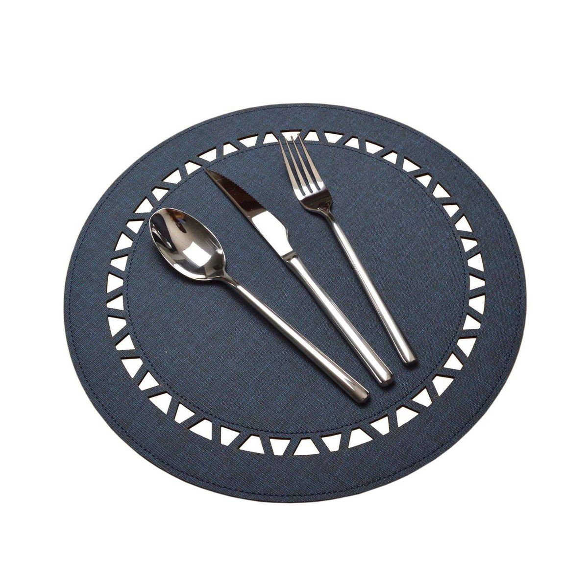 DE CASA - Set x 4 individuales mompox redondos azul