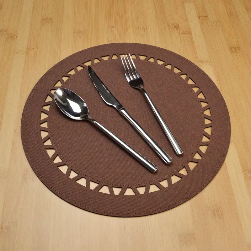 DE CASA - Set x 4 individuales mompox redondos café