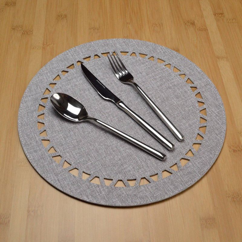 DE CASA - Set x 4 individuales mompox redondos gris