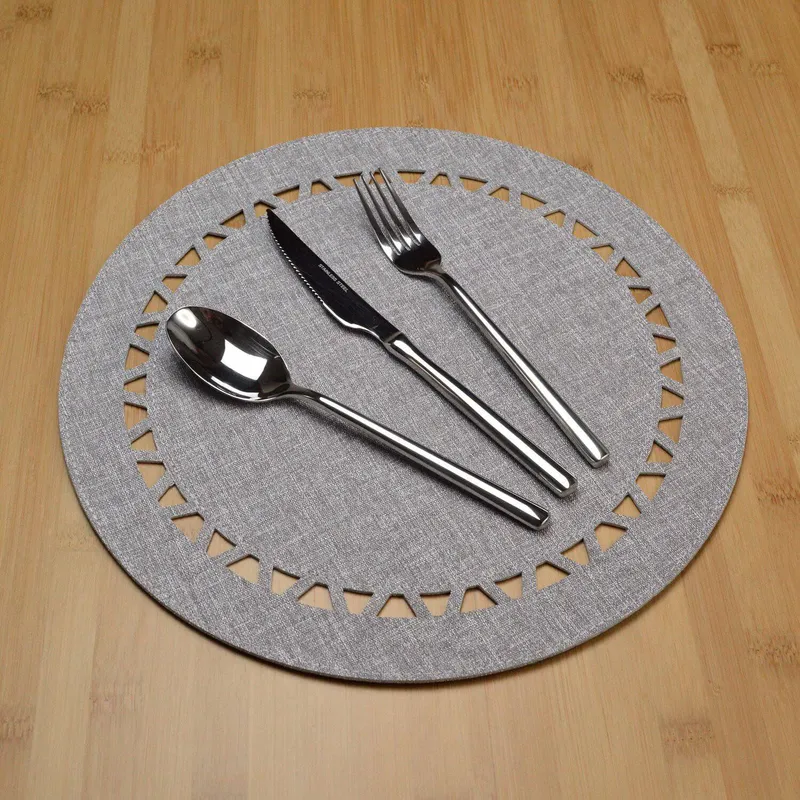 DE CASA - Set x 4 individuales mompox redondos gris