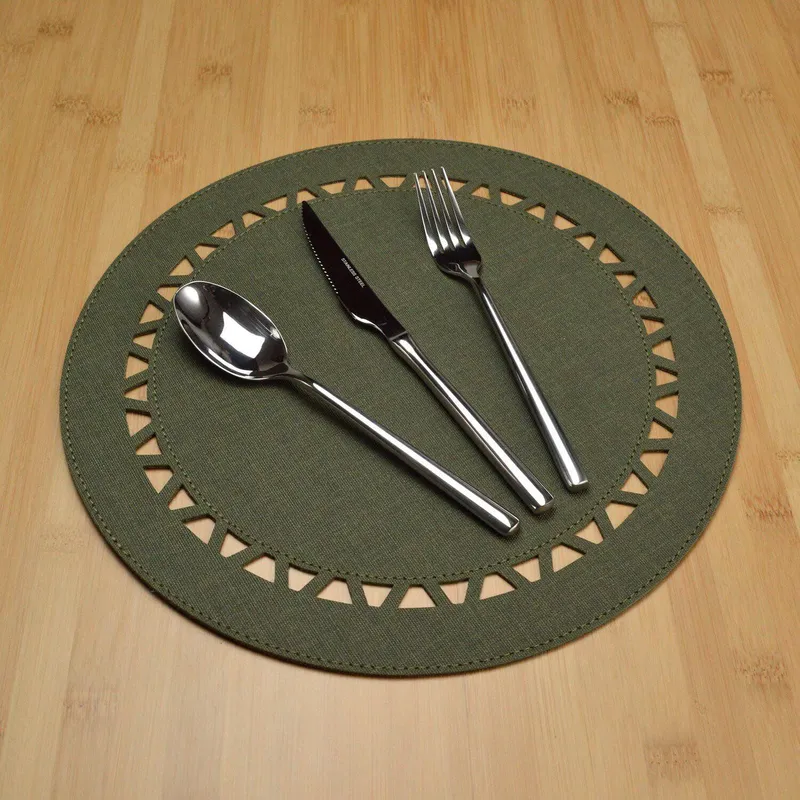 DE CASA - Set x 4 individuales mompox redondos verde