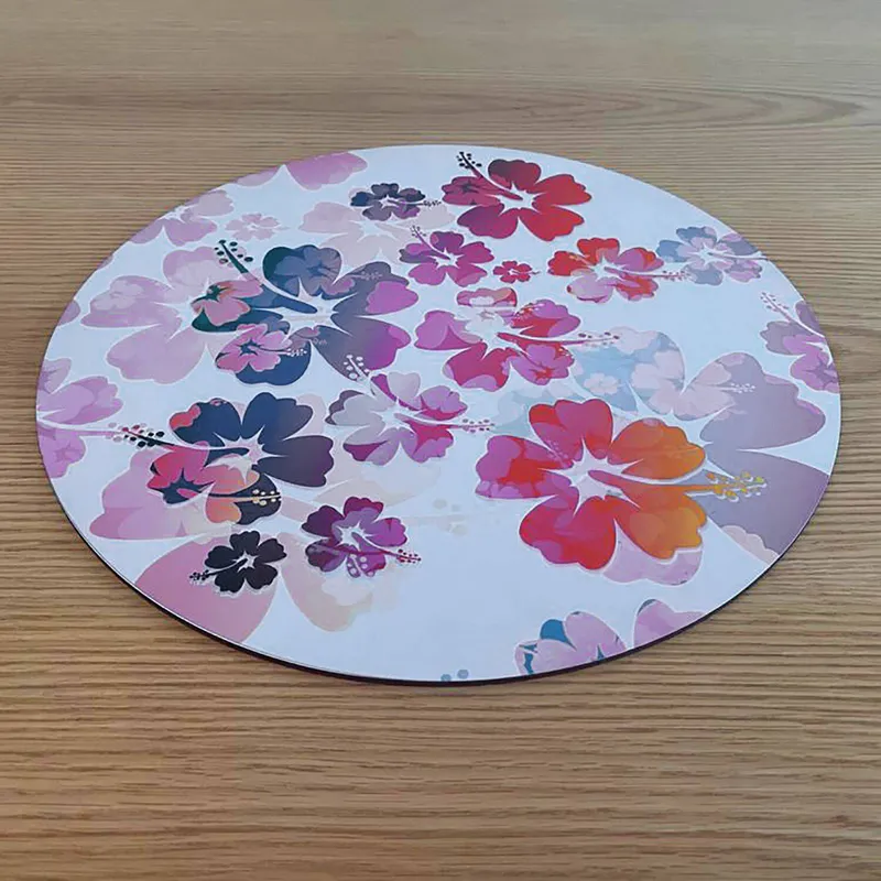 DE CASA - Set x 4 individuales impr. redondo flores
