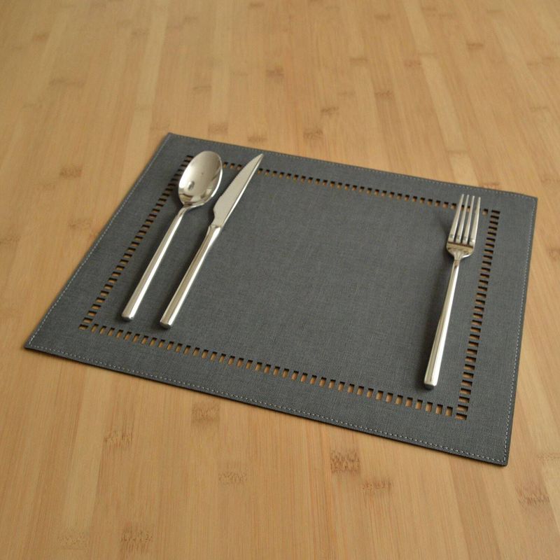 DE CASA - Set x 4 individuales mompox rectangulares  gris os