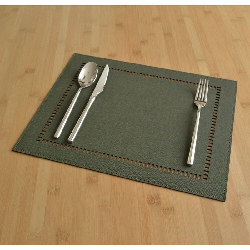 DE CASA - Set x 4 individuales mompox rectangulares  verde