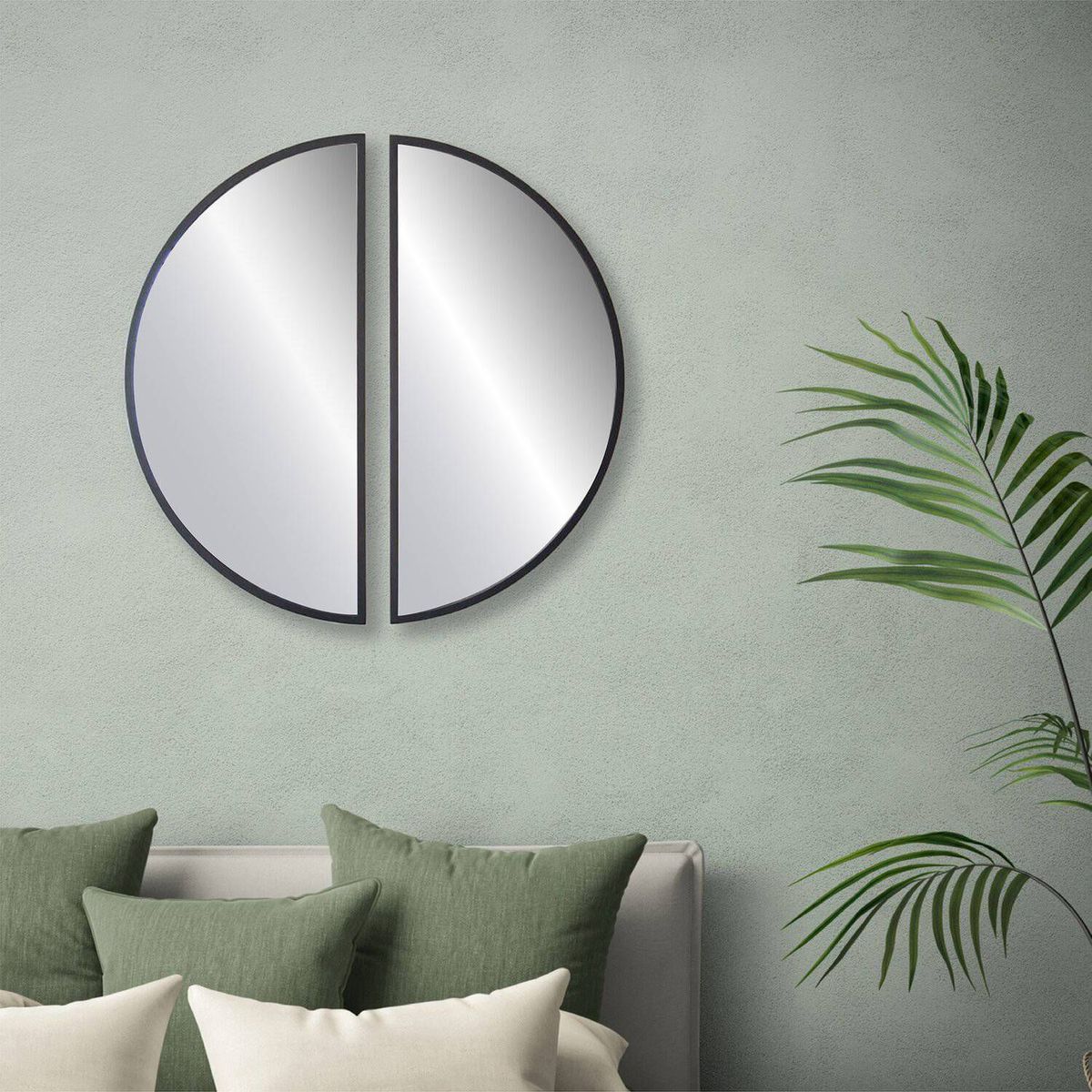 DE CASA - Espejos de pared set x 2 en mdf luna nueva negro