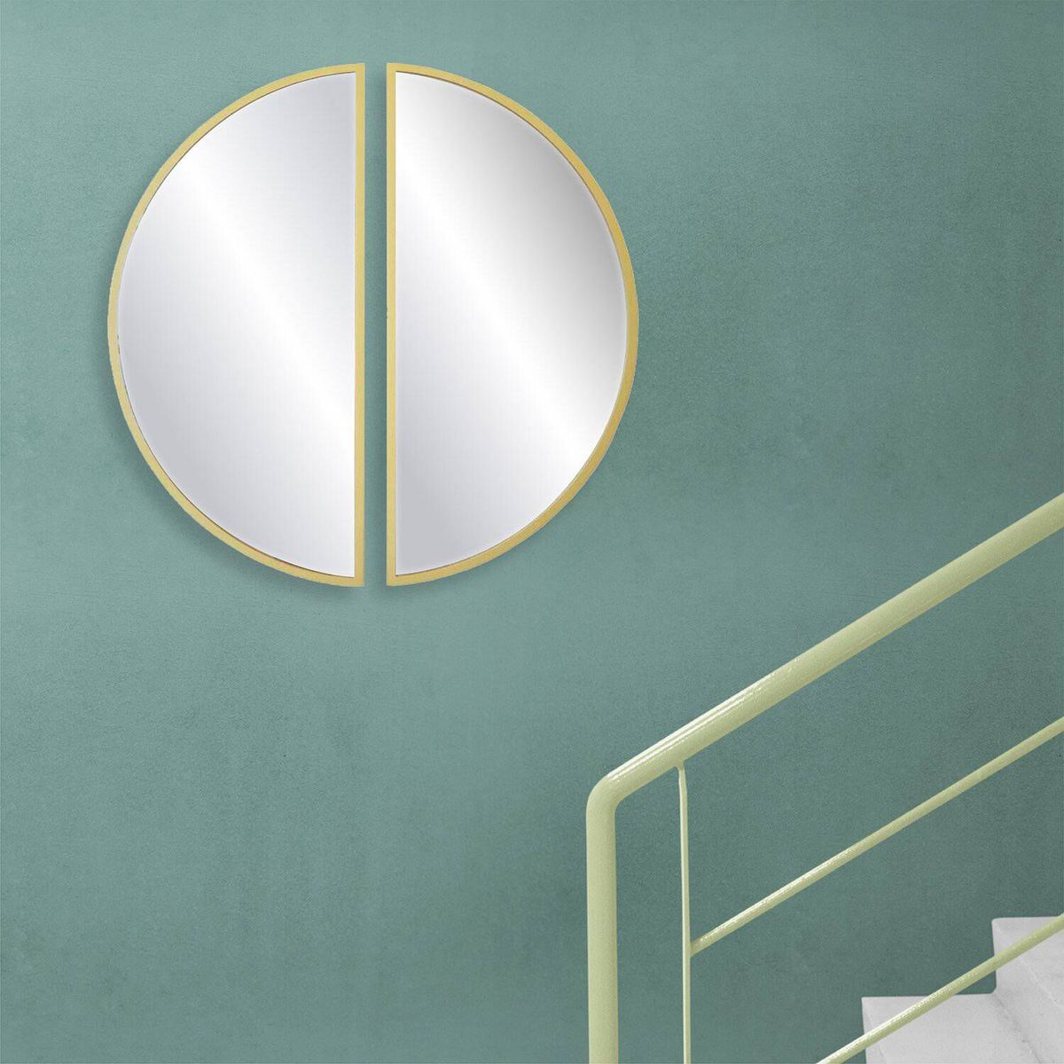 DE CASA - Espejos de pared set x 2 en mdf  luna nueva dorado