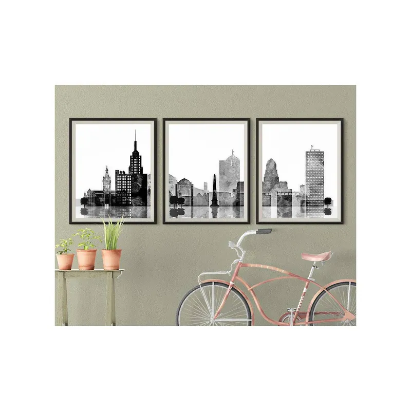 DE CASA - Triptico ciudad blanco y negro