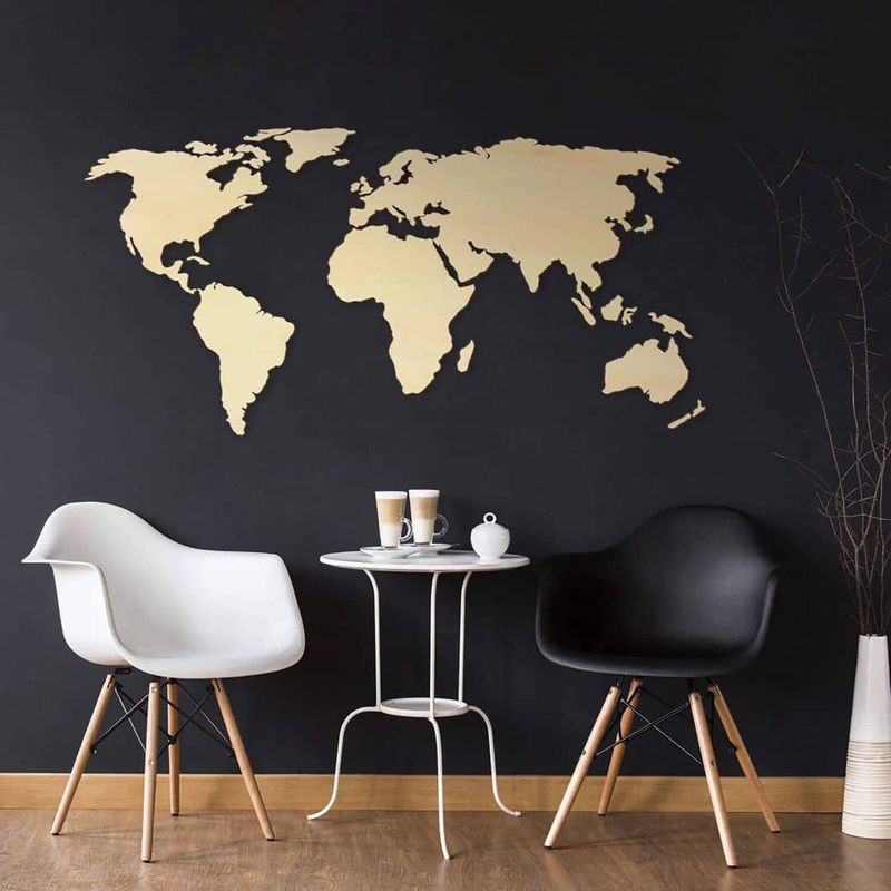 DE CASA - Mapamundi clasico dorado