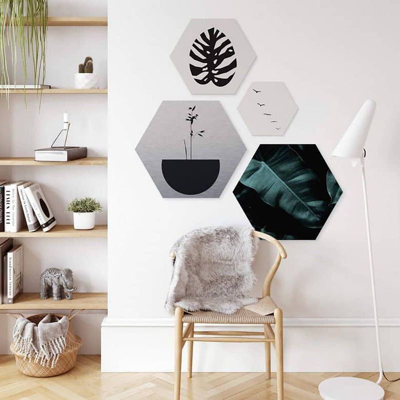 DE CASA - Triptico Hexa Decasa de 30 x 35 cms - Aspecto Natural.