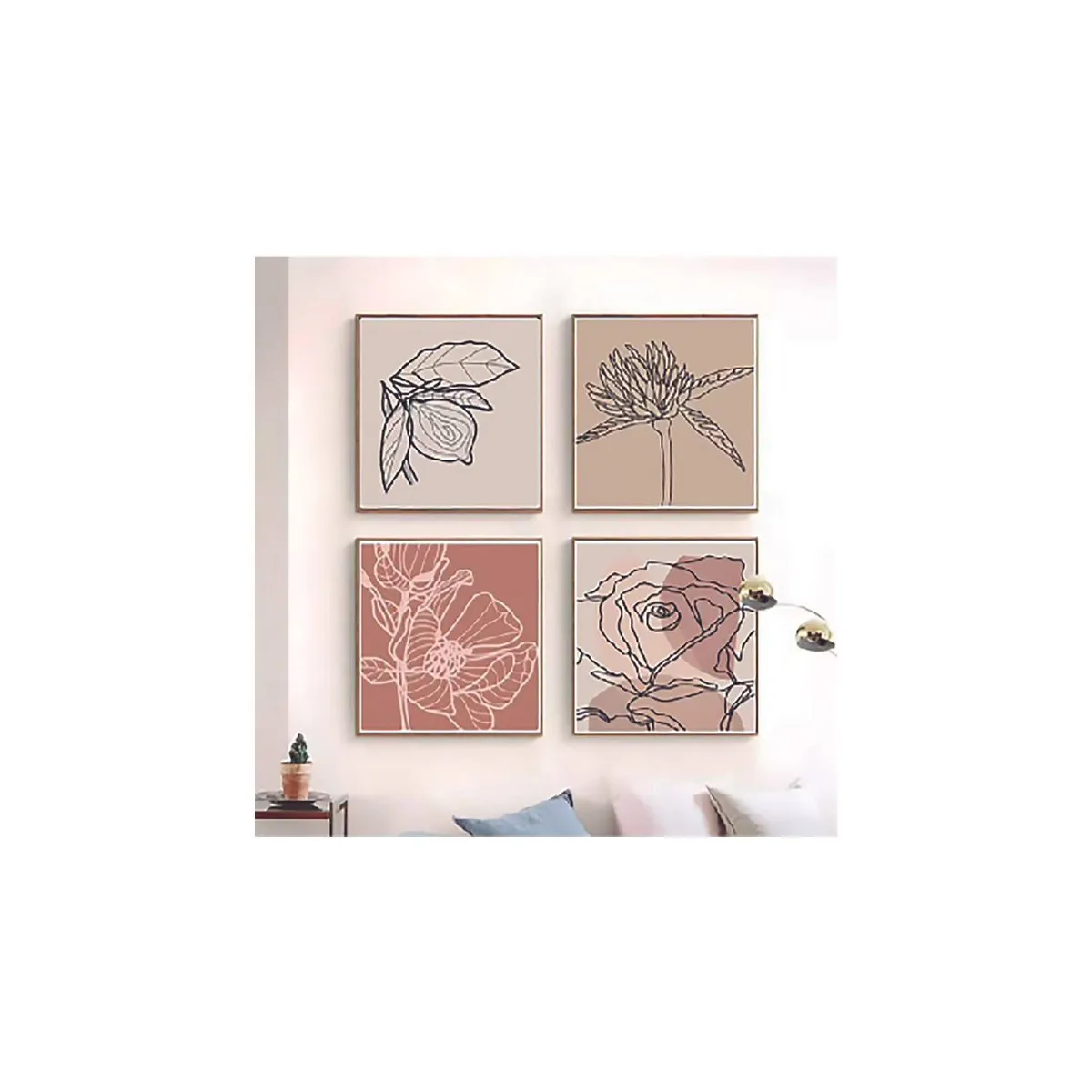 DE CASA - Set x 4 cuadros flores y frutos