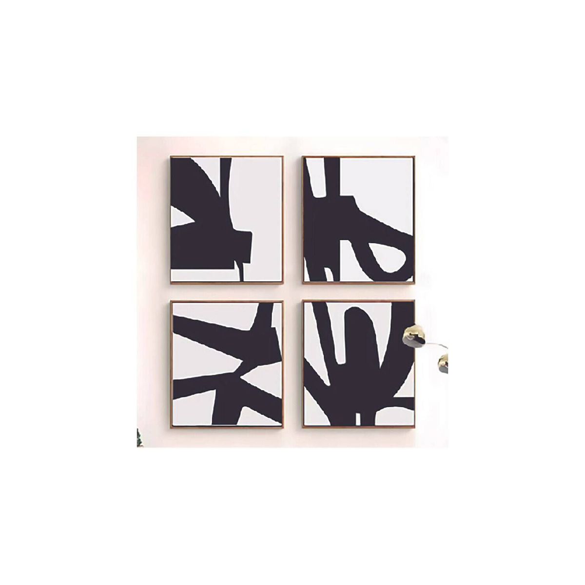 DE CASA - Set x 4 cuadros abstractos negro