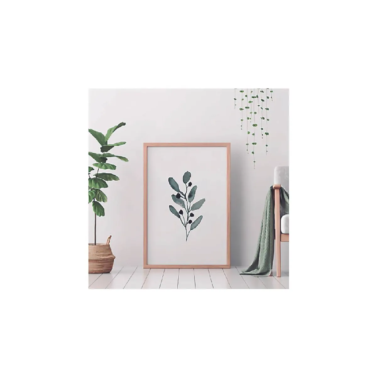 DE CASA - Triptico Hojas Acuarela Decasa