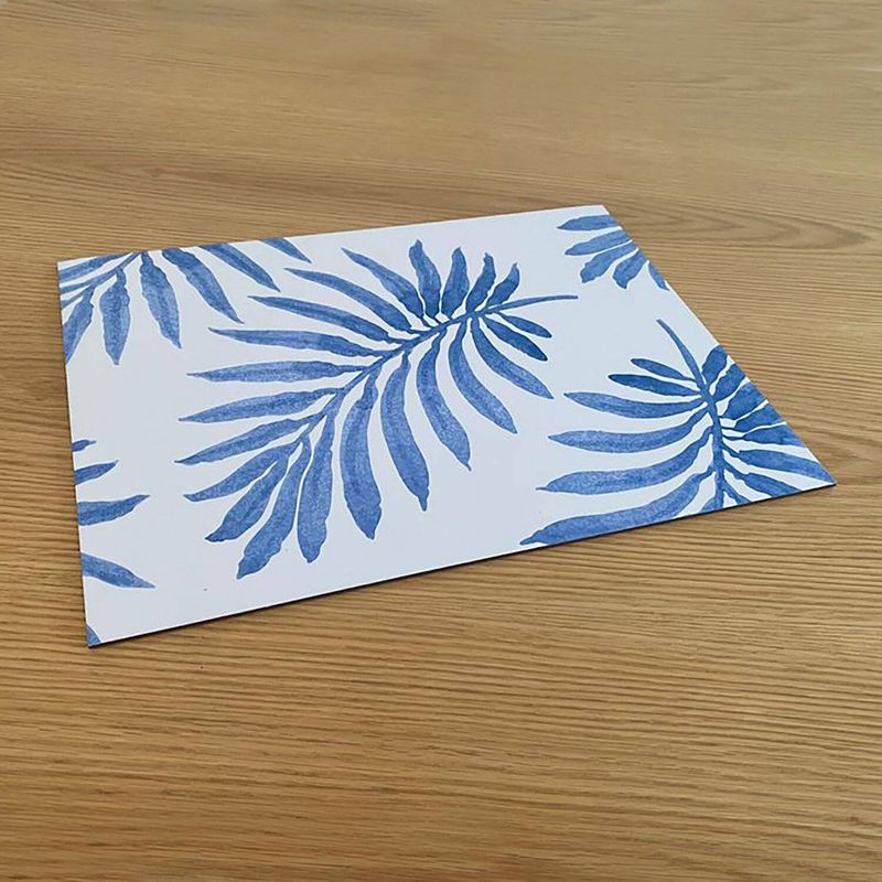 DE CASA - Set x 4 individuales impresos rectang. Palmeras Azules