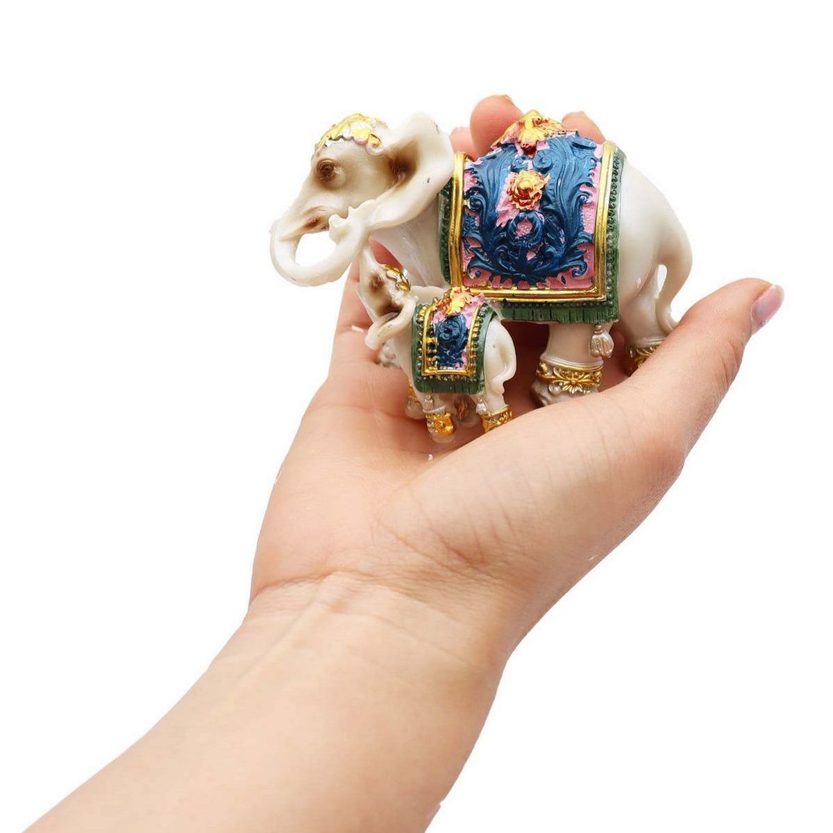 DAYOSHOP - Elefante Duo Beige Decoración Prosperidad Protecci Dayoshop
