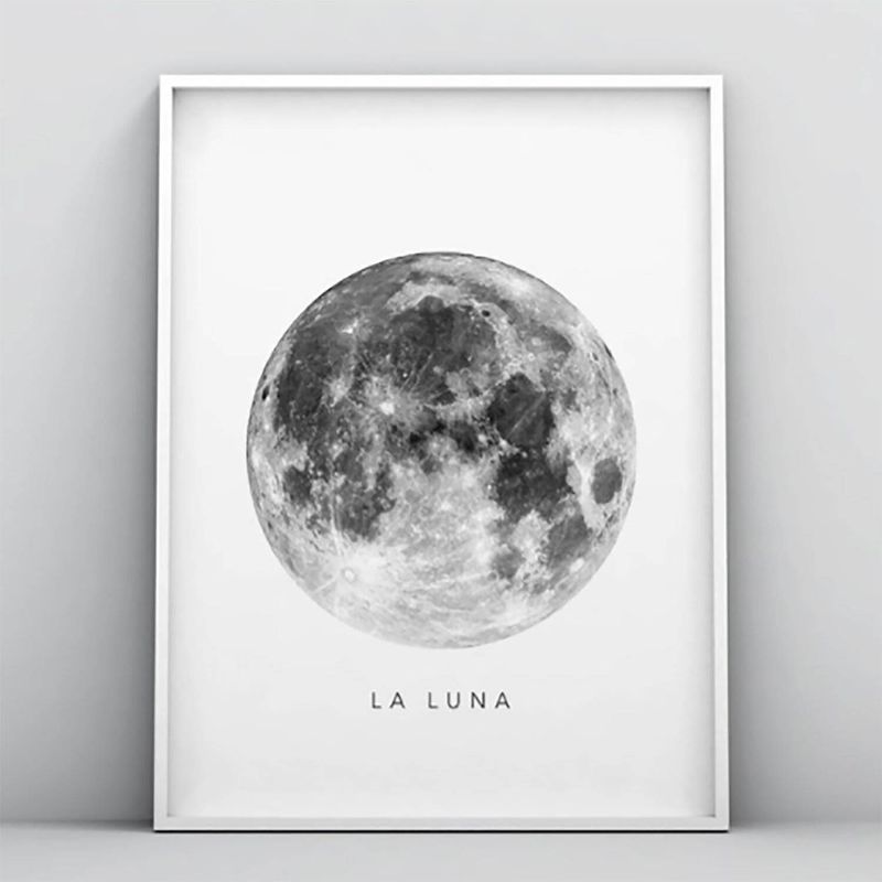 DE CASA - Cuadro Luna Blanco Decasa de 60 x 40 cms - Moderno.