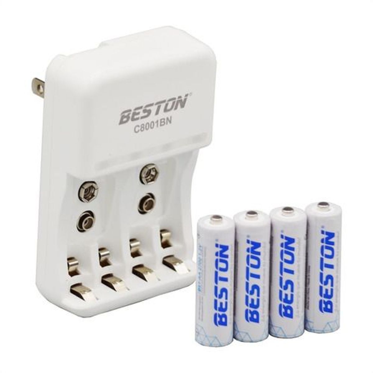 BESTON - Baterias Beston 2700 Mah Aa Recargable X4 + Cargador Pilas