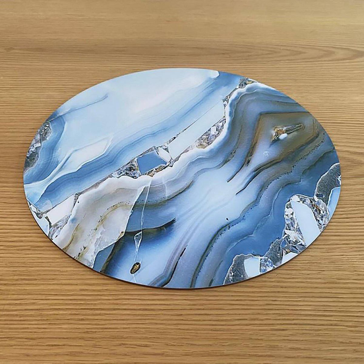 DE CASA - Set x 4 individuales impr. redondo marmol