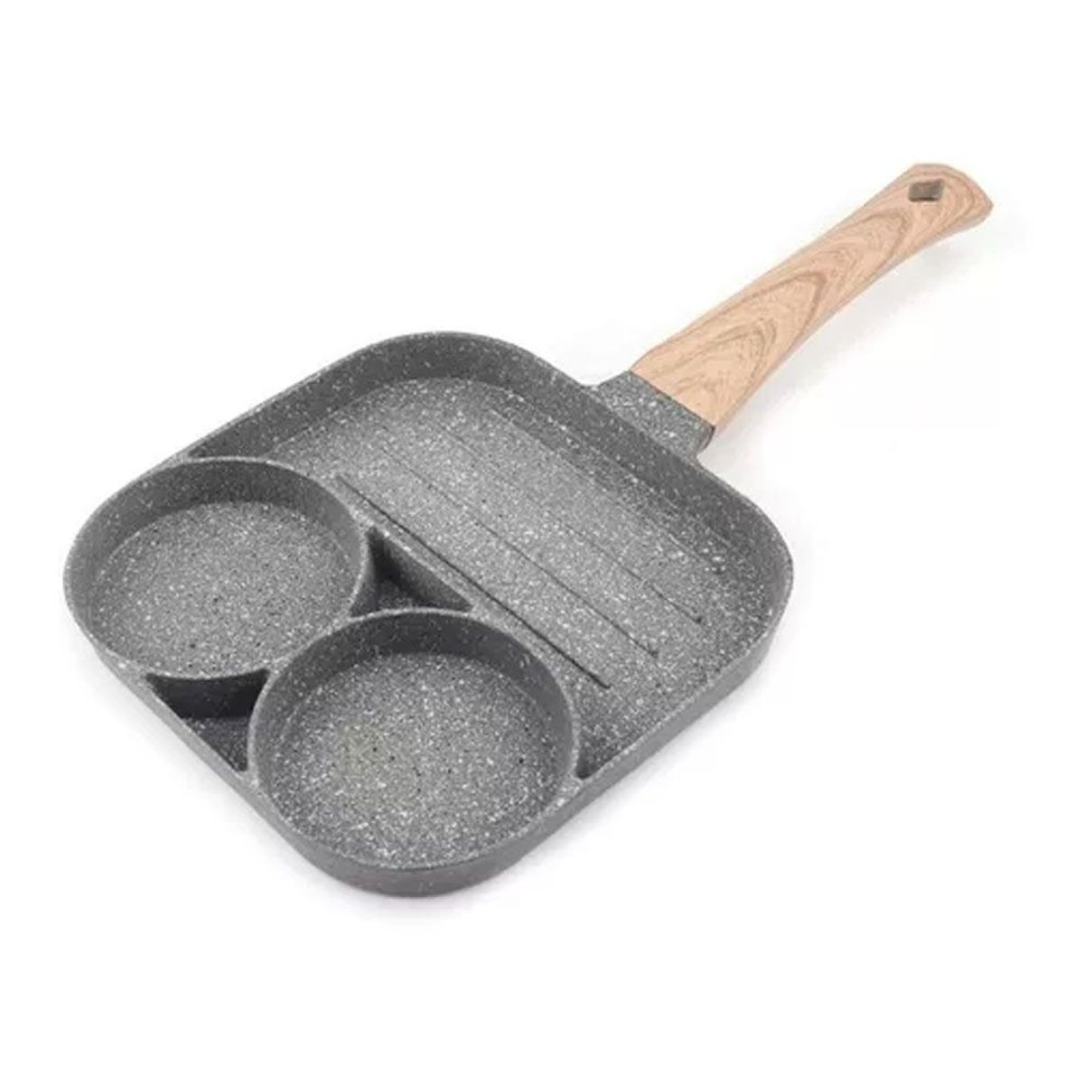 ONE PIXEL - Sartén Antiadherente Multiusos 3 Puestos Plancha Para Asar