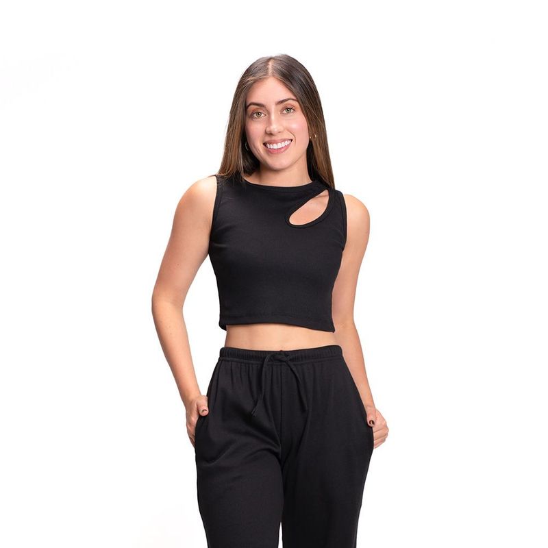 KRUNNER - Crop Top U Mujer Manga Sisa Krunner