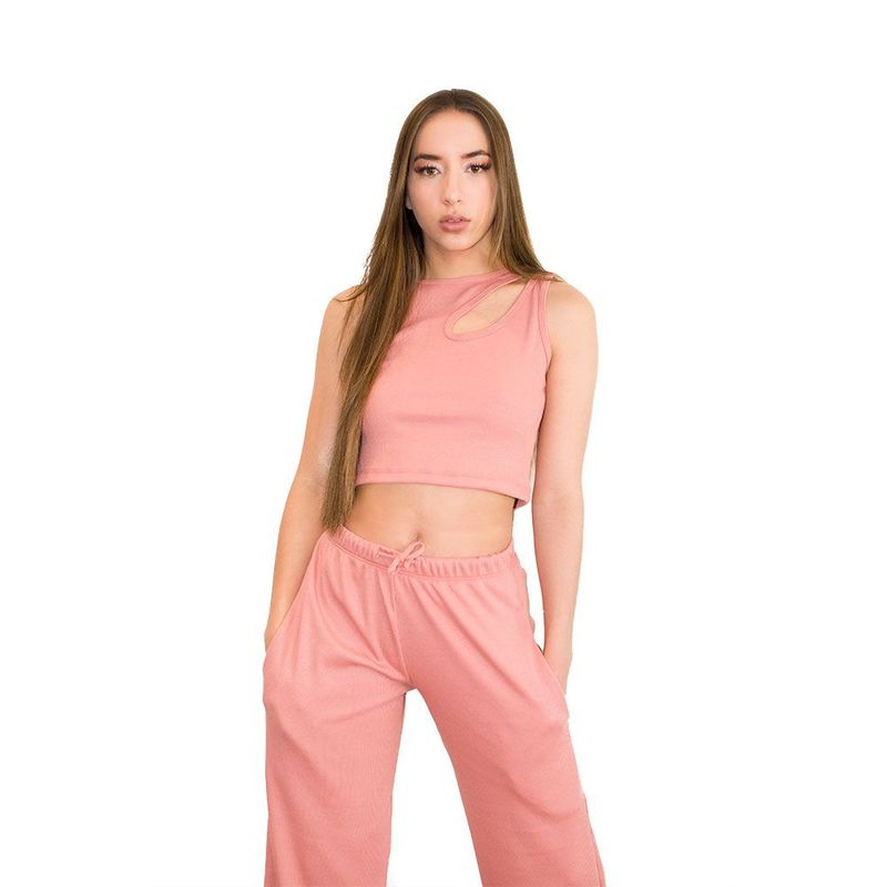 KRUNNER - Crop Top U Mujer Manga Sisa Krunner