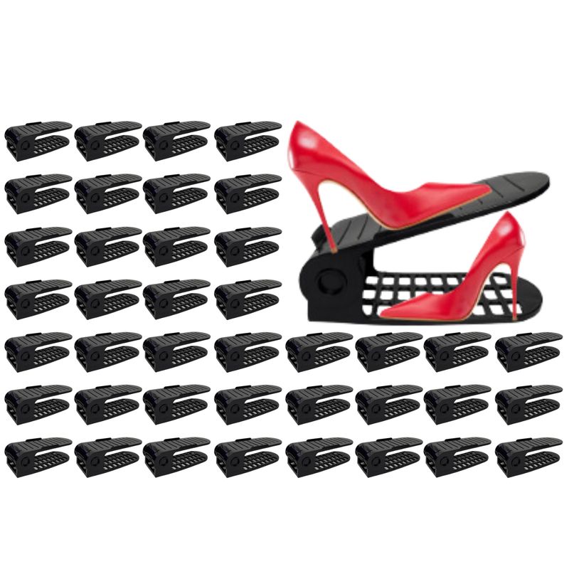 BUHOGAR - Organizador de Calzado Zapatero Extra fuerte 4 niveles Set x40 - negro