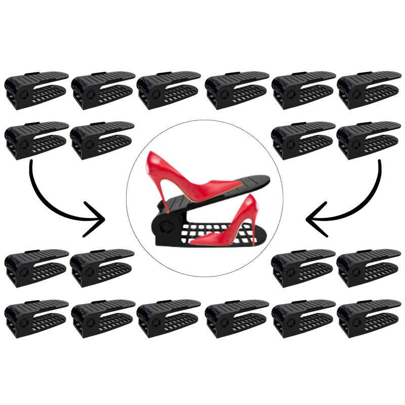 BUHOGAR - Organizador de Calzado Zapatero Extra fuerte 4 niveles Set x20 – negro