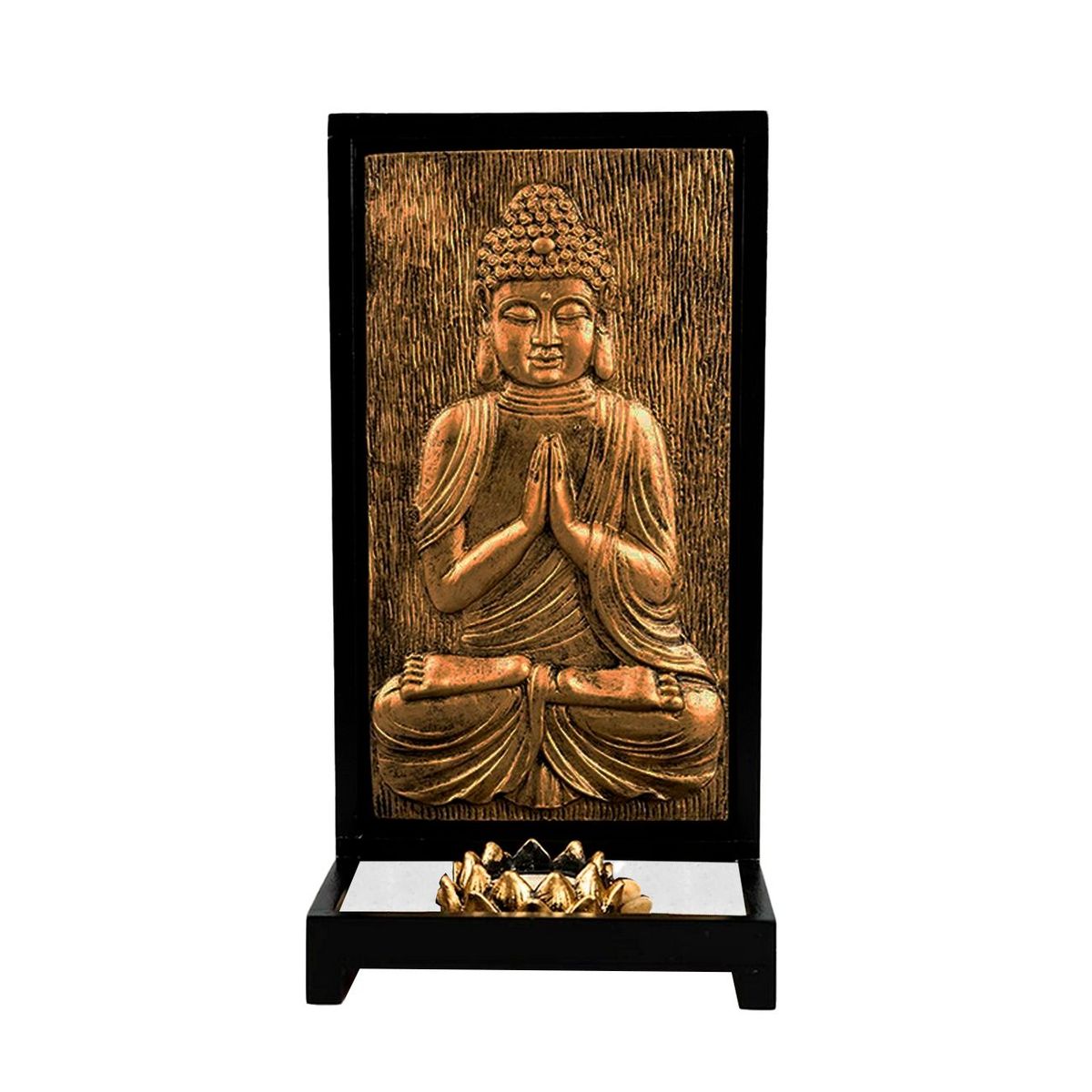 DAYOSHOP - Jardín Zen Buda Dorado Vintage Flor Loto