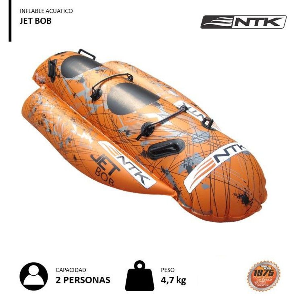 NTK - Tubo Remolcable NTK Jet Bob Banana Inflable 2 Pasajeros-