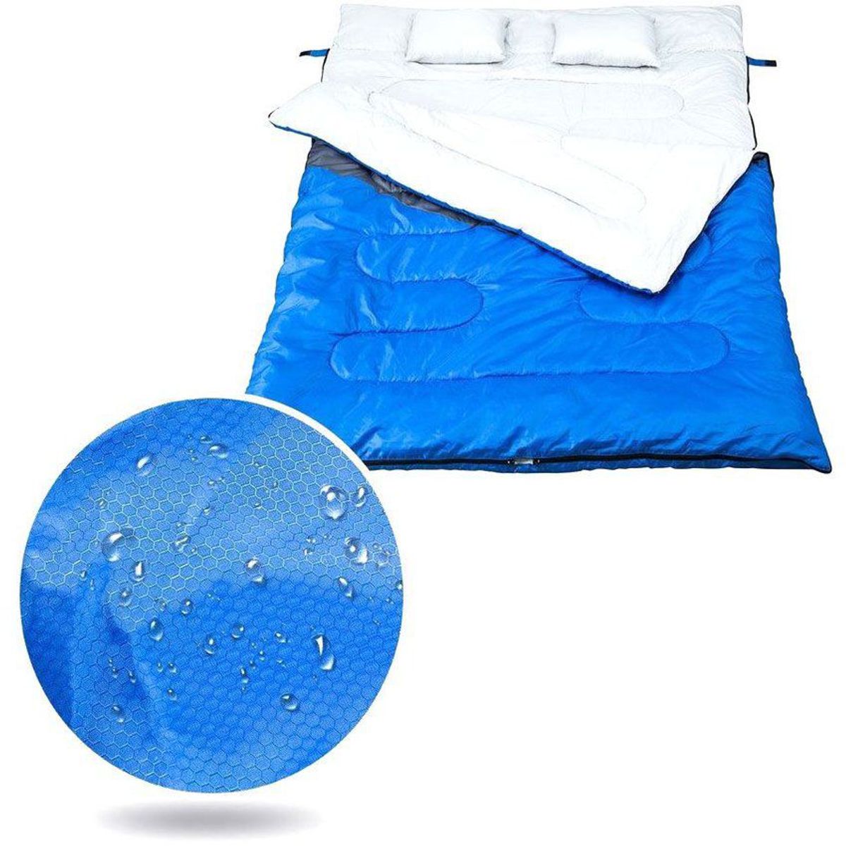 NTK - Sleeping Bag Doble Saco De Dormir NTK Kuple con Almohadas-