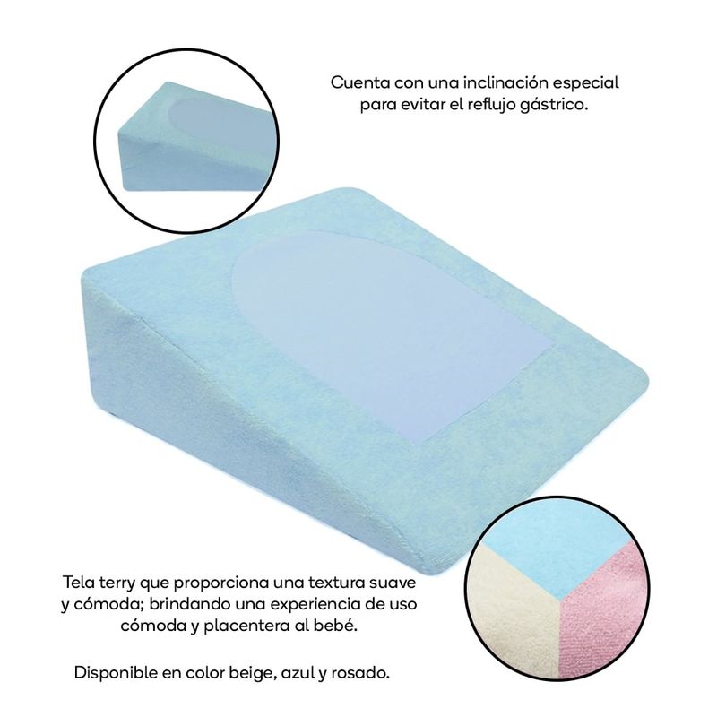 TORAL - Almohada antireflujo para bebés toral azul