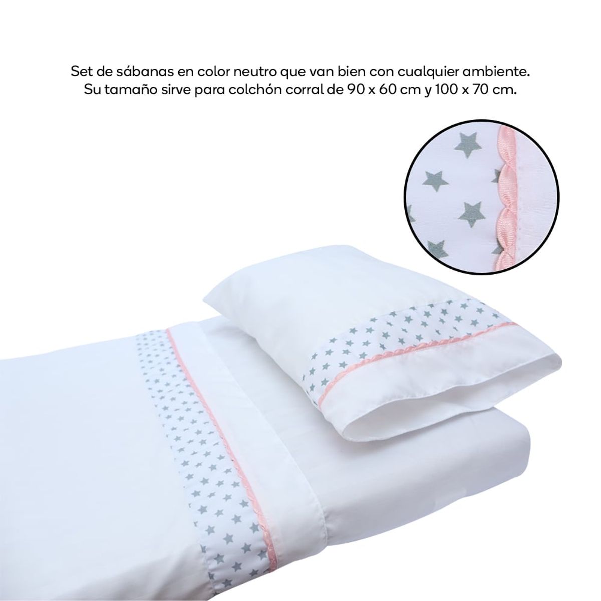 TORAL - Juego de sábanas para corral incluye almohada y funda toral
