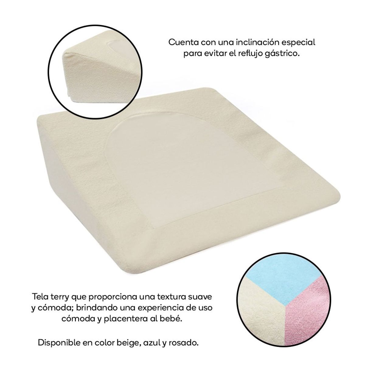 TORAL - Almohada antireflujo para bebés toral beige